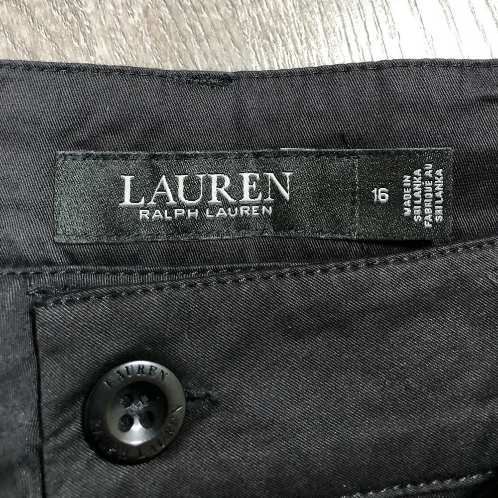 Lauren Ralph Women’s Micro-Sanded Twill Belted Wide-Leg Pants Size 16